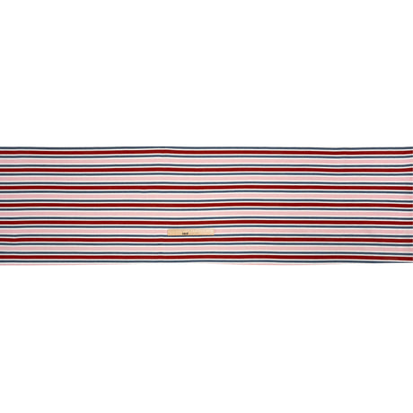 Oscar De La Renta Pink, Red and Metallic Blue Striped Stretch Interlock Knit