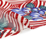 Red, White, and Green Op Art Fruits Silk Chiffon