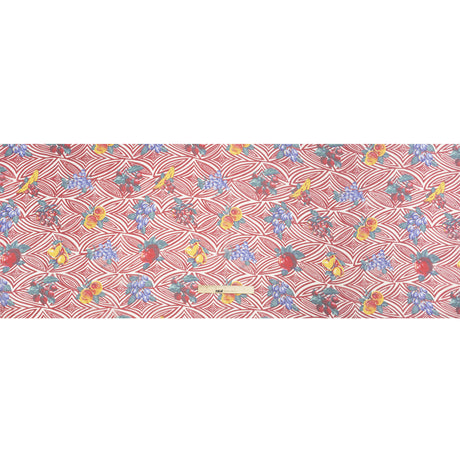 Red, White, and Green Op Art Fruits Silk Chiffon