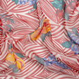 Red, White, and Green Op Art Fruits Silk Chiffon