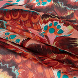 Silk and Cotton Voile - Red, Pink and Turquoise Butterfly Wings