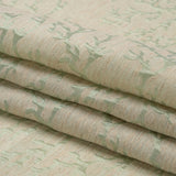 Luminous Sage Green and Heathered Beige Winter Trees Lightweight Polyester and Linen Brocade