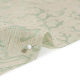 Luminous Sage Green and Heathered Beige Winter Trees Lightweight Polyester and Linen Brocade