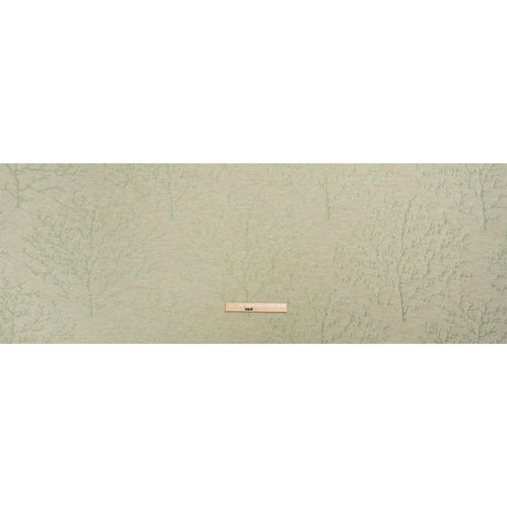 Luminous Sage Green and Heathered Beige Winter Trees Lightweight Polyester and Linen Brocade