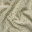 Luminous Sage Green and Heathered Beige Winter Trees Lightweight Polyester and Linen Brocade