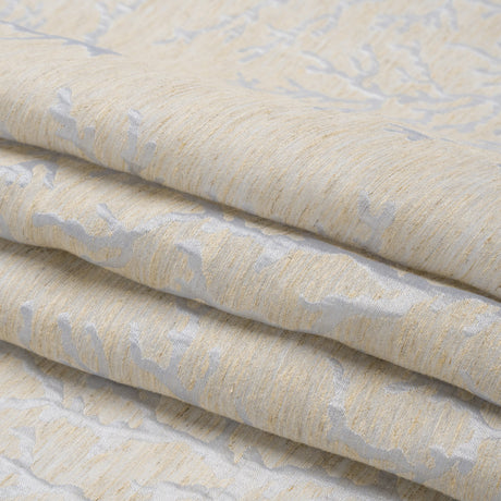 Luminous Baby Blue and Heathered Beige Winter Trees Lightweight Polyester and Linen Brocade
