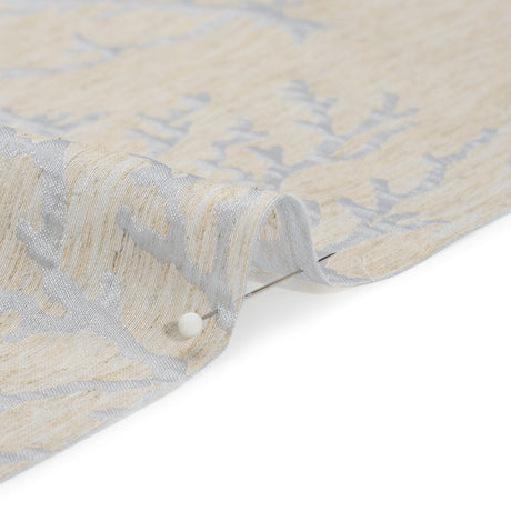 Luminous Baby Blue and Heathered Beige Winter Trees Lightweight Polyester and Linen Brocade