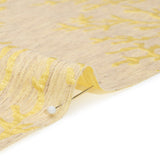 Luminous Yellow and Heathered Beige Winter Trees Lightweight Polyester and Linen Brocade