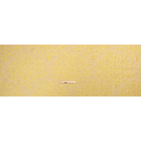 Luminous Yellow and Heathered Beige Winter Trees Lightweight Polyester and Linen Brocade
