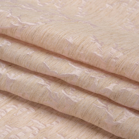 Luminous Pink and Heathered Beige Winter Trees Lightweight Polyester and Linen Brocade