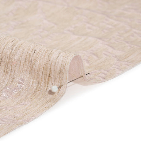 Luminous Pink and Heathered Beige Winter Trees Lightweight Polyester and Linen Brocade
