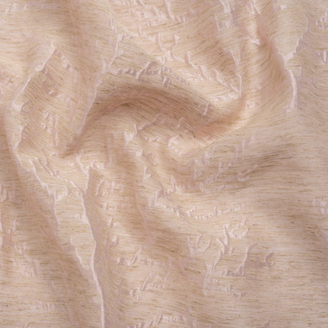Luminous Pink and Heathered Beige Winter Trees Lightweight Polyester and Linen Brocade
