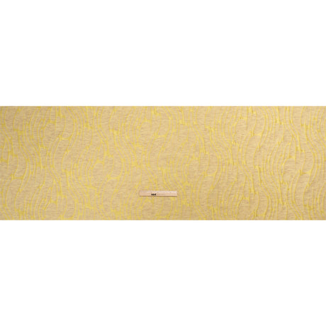 Luminous Yellow and Heathered Beige Ripples Lightweight Polyester and Linen Brocade