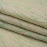 Luminous Sage Green and Heathered Beige Ripples Lightweight Polyester and Linen Brocade