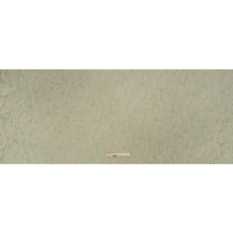 Luminous Sage Green and Heathered Beige Ripples Lightweight Polyester and Linen Brocade