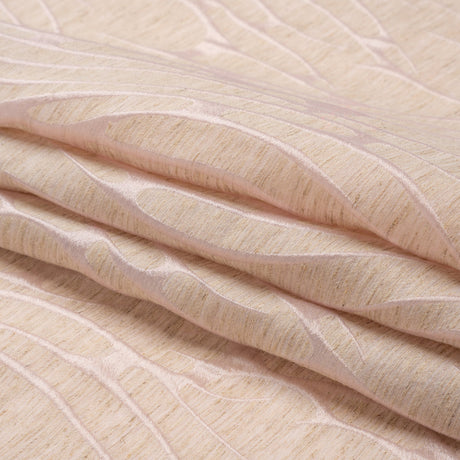 Luminous Pink and Heathered Beige Ripples Lightweight Polyester and Linen Brocade