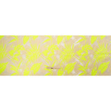 Neon Yellow, White and Beige Soft Leaves Lightweight Polyester and Viscose Luxury Brocade