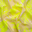 Neon Yellow, White and Beige Soft Leaves Lightweight Polyester and Viscose Luxury Brocade