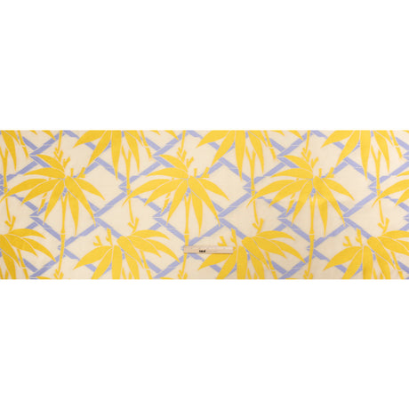 Yellow, Periwinkle and Beige Bamboo Lattice Lightweight Polyester and Viscose Luxury Brocade