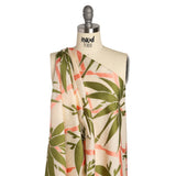 Olive, Peachy Pink and Beige Bamboo Lattice Lightweight Polyester and Viscose Luxury Brocade