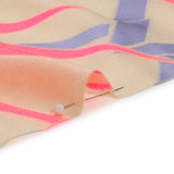 Neon Pink, Periwinkle and Beige Bamboo Lattice Lightweight Polyester and Viscose Luxury Brocade