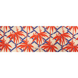Red, Blue and Beige Bamboo Lattice Lightweight Polyester and Viscose Luxury Brocade