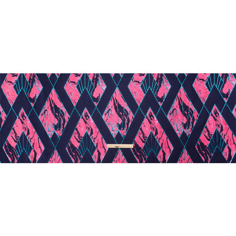 Metallic Teal, Navy and Hot Pink Diamond Dreams Luxury Brocade