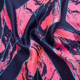 Metallic Teal, Navy and Hot Pink Diamond Dreams Luxury Brocade