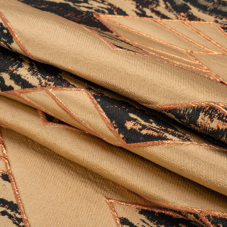 Metallic Copper, Beige and Black Diamond Dreams Luxury Brocade