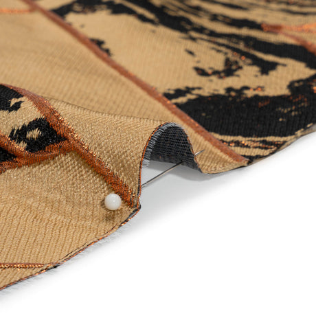 Metallic Copper, Beige and Black Diamond Dreams Luxury Brocade