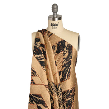 Metallic Copper, Beige and Black Diamond Dreams Luxury Brocade
