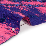 Metallic Blue, Royal and Hot Pink Exploding Flowers and Brushstrokes Luxury Brocade