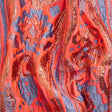 Metallic Copper, Neon Pink and Periwinkle Inkblot Stripes Luxury Brocade