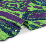 Metallic Blue, Green and Purple Inkblot Stripes Luxury Brocade