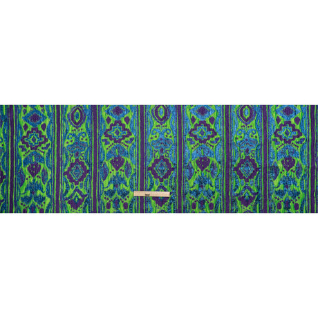 Metallic Blue, Green and Purple Inkblot Stripes Luxury Brocade