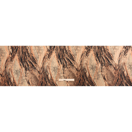 Metallic Copper, Beige and Black Organic Abstractions Luxury Brocade