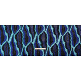 Metallic Black, Royal and Teal Abstract Islands Ribbed Burnout Luxury Brocade