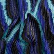 Metallic Black, Royal and Teal Abstract Islands Ribbed Burnout Luxury Brocade