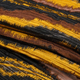 Metallic Brown, Mustard and Black Abstract Islands Ribbed Burnout Luxury Brocade