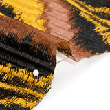 Metallic Brown, Mustard and Black Abstract Islands Ribbed Burnout Luxury Brocade