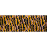 Metallic Brown, Mustard and Black Abstract Islands Ribbed Burnout Luxury Brocade