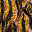 Metallic Brown, Mustard and Black Abstract Islands Ribbed Burnout Luxury Brocade