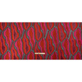Metallic Red, Pink and Black Abstract Islands Ribbed Burnout Luxury Brocade