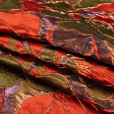 Metallic Burnt Orange, Lilac and Olive Floral Luxury Brocade