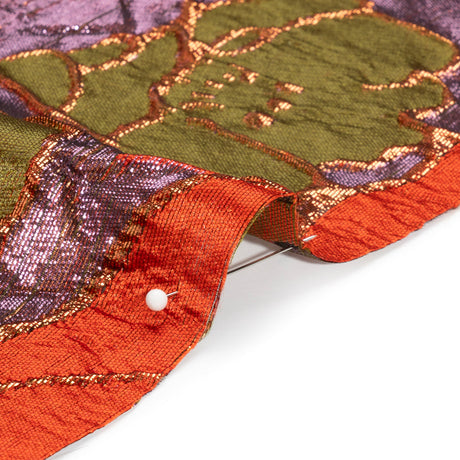 Metallic Burnt Orange, Lilac and Olive Floral Luxury Brocade