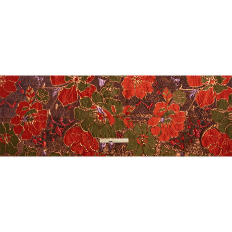 Metallic Burnt Orange, Lilac and Olive Floral Luxury Brocade