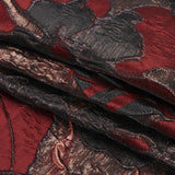 Metallic Copper, Burgundy and Black Floral Luxury Brocade