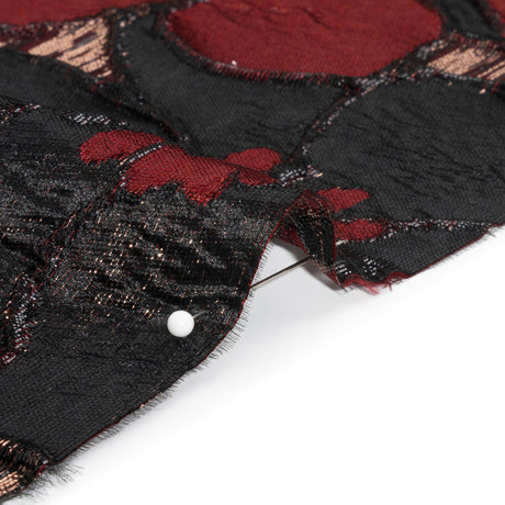 Metallic Copper, Burgundy and Black Floral Luxury Brocade