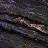 Metallic Rose Gold, Black and Navy Floral Luxury Brocade