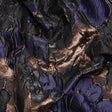 Metallic Rose Gold, Black and Navy Floral Luxury Brocade